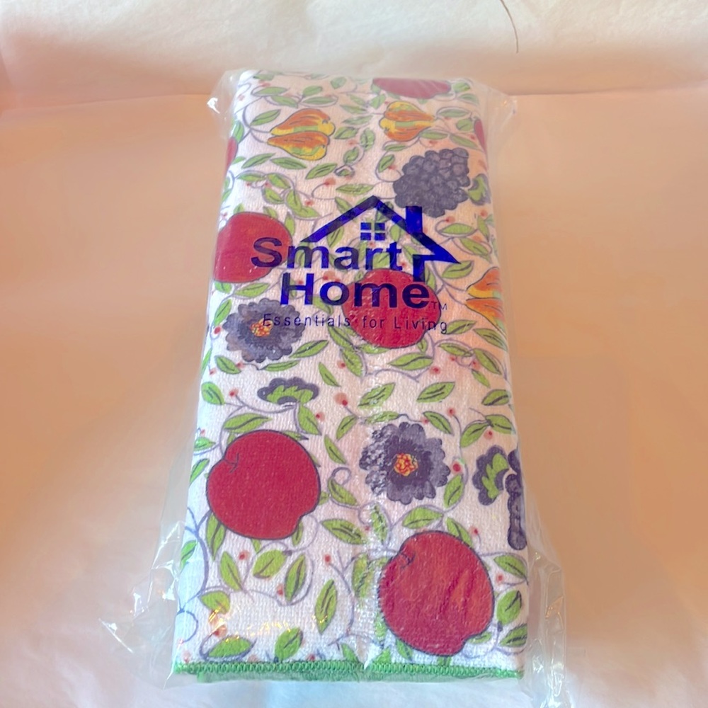 Smart‎ home floral and fruit kitchen towels and drying mat 16 pc set
